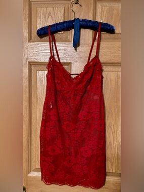Red Lace Chemise Medium NWT